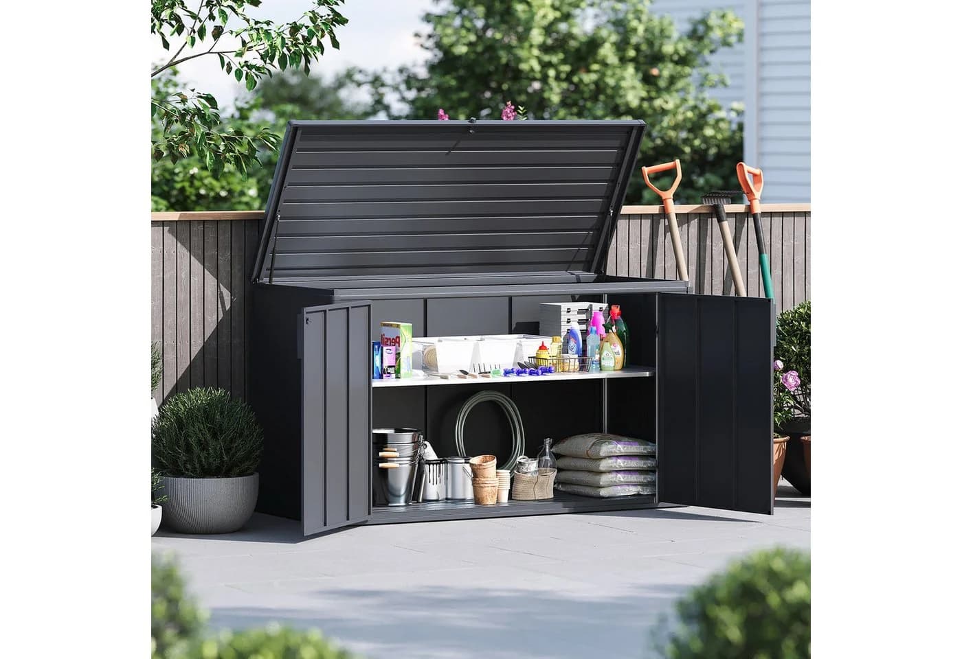 Weide Gartenbox Noble Max 2400 L Anthrazit Verzinkter Stahl - Bild 2