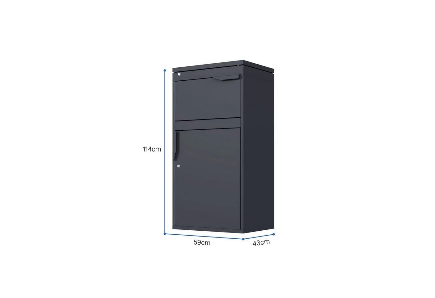 Weide Paketbriefkasten NOBLE 220 L Anthrazit Abschließbar Wetterfest - Bild 5