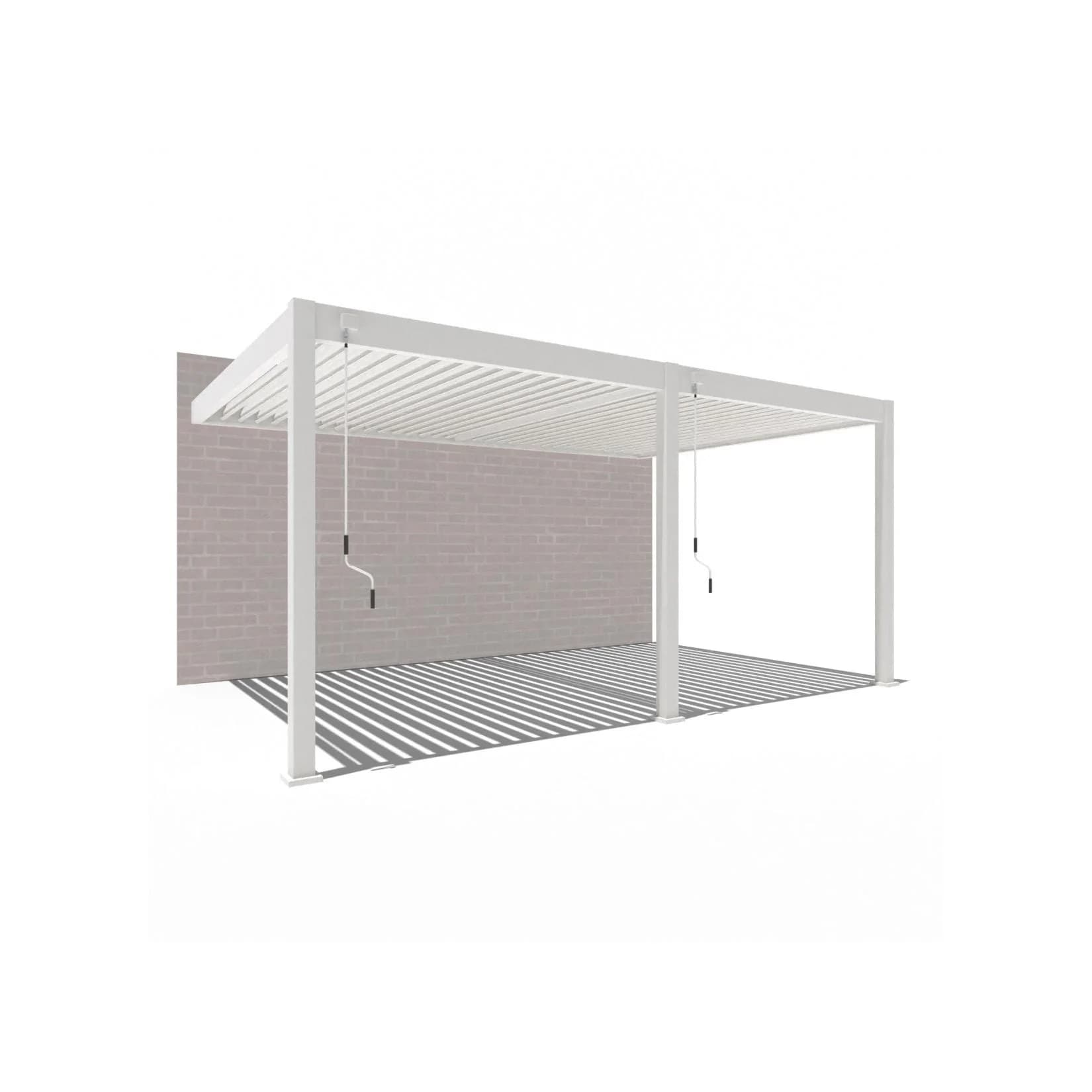PergoLine Superior Wand Pergola 3,6 m x 5,3 m weiß Aluminium