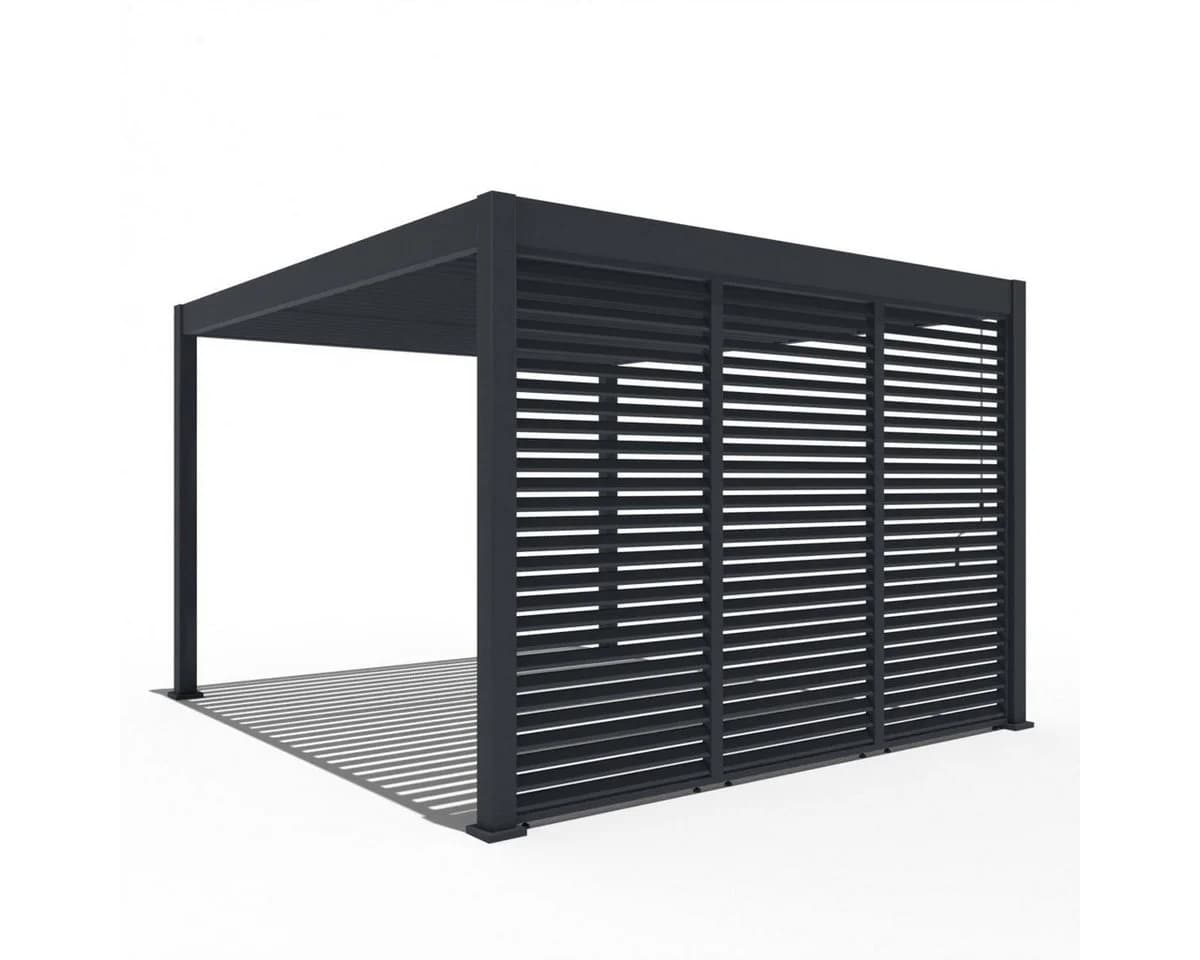 Weide Horizontale Lamellenwand Aluminium Anthrazit für Pergola - Bild 4