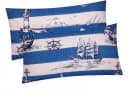 Heubergshop Kissenbezug 2er-Set 40x80cm Seersucker Maritim Baumwolle Bild 2