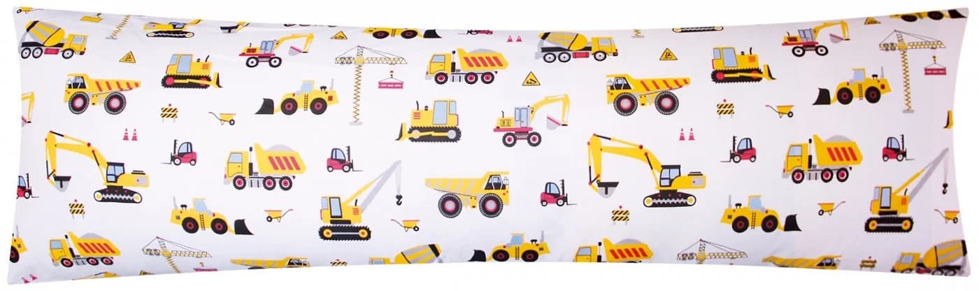 Heubergshop Seitenschläferkissenbezug Bagger Kinder 100% Baumwolle
