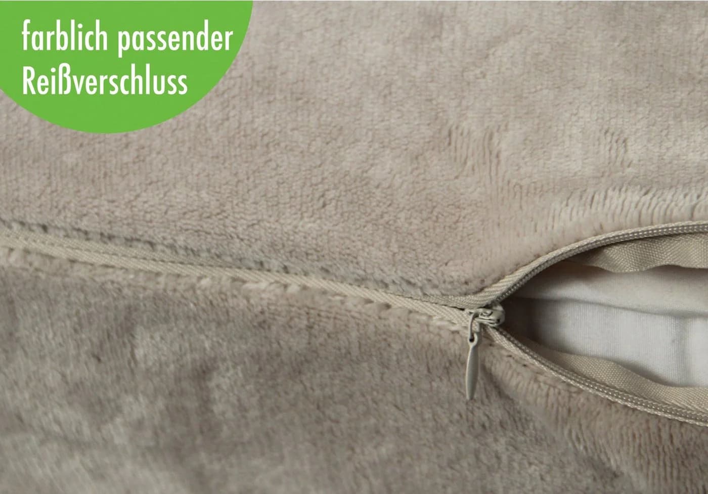 Heubergshop Seitenschläferkissenbezug Fleece Beige