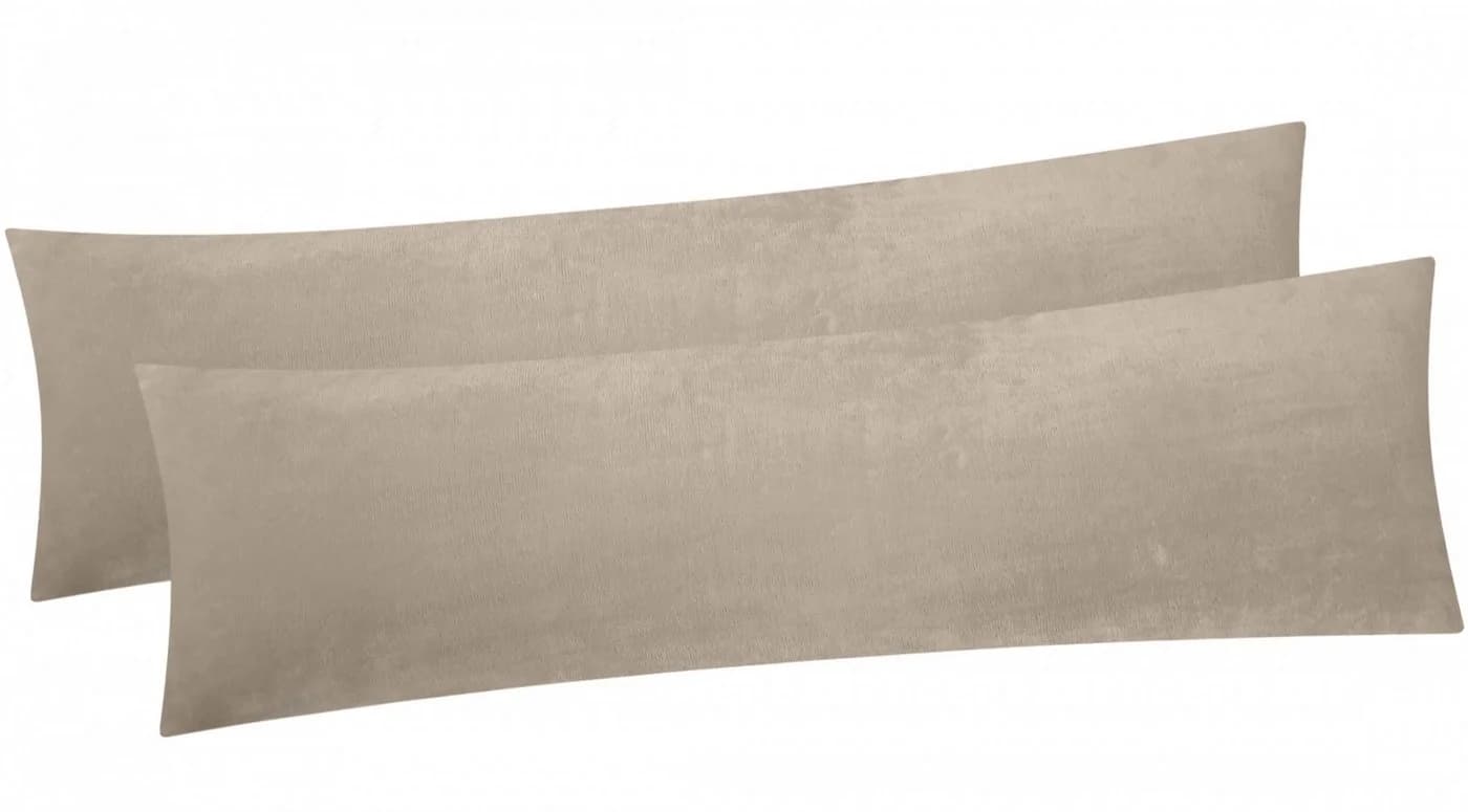 Heubergshop Seitenschläferkissenbezug 2x Beige Fleece 40x145cm - Bild 2
