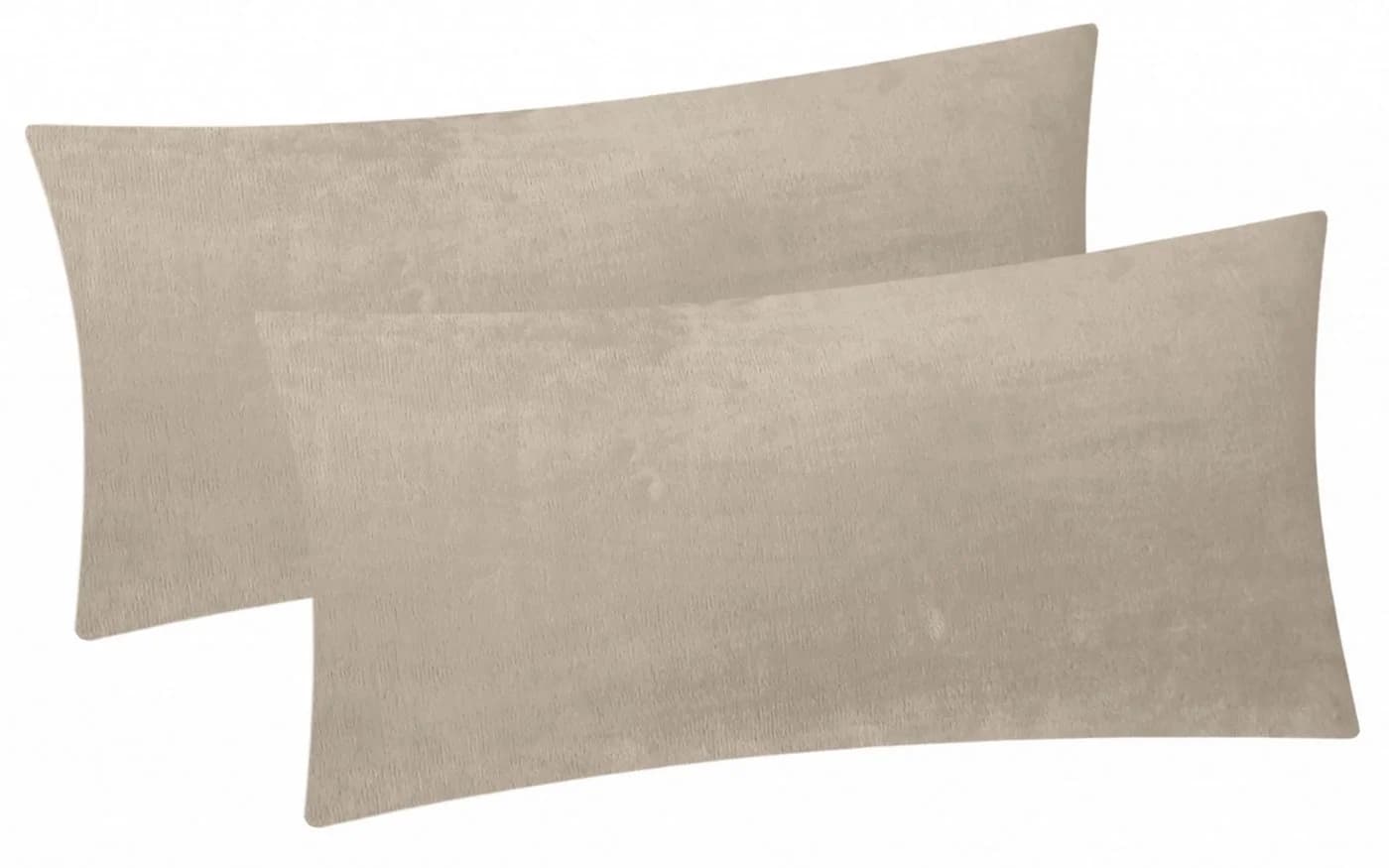 Heubergshop Kissenbezug 2er Set Fleece Beige 40x80cm - Bild 2