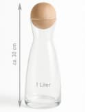 Heubergshop Wasserkaraffe 1L mit Zirbenkugel Glas Zirbenholz Bild 1