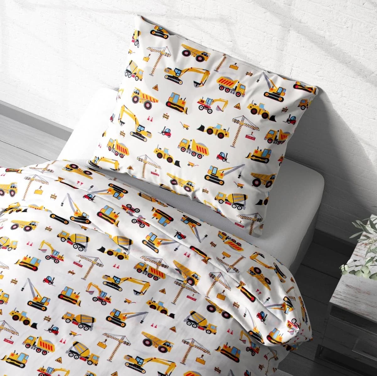 Heubergshop Kinderbettwäsche Renforcé Bagger 2-teilig