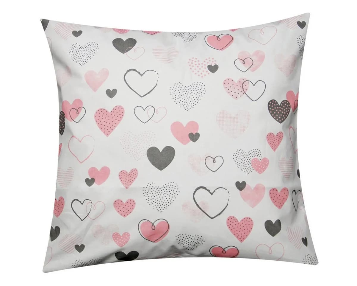 Heubergshop Kissenbezug 40x40cm Rosa Herzen Love Liebe Baumwolle - Bild 2