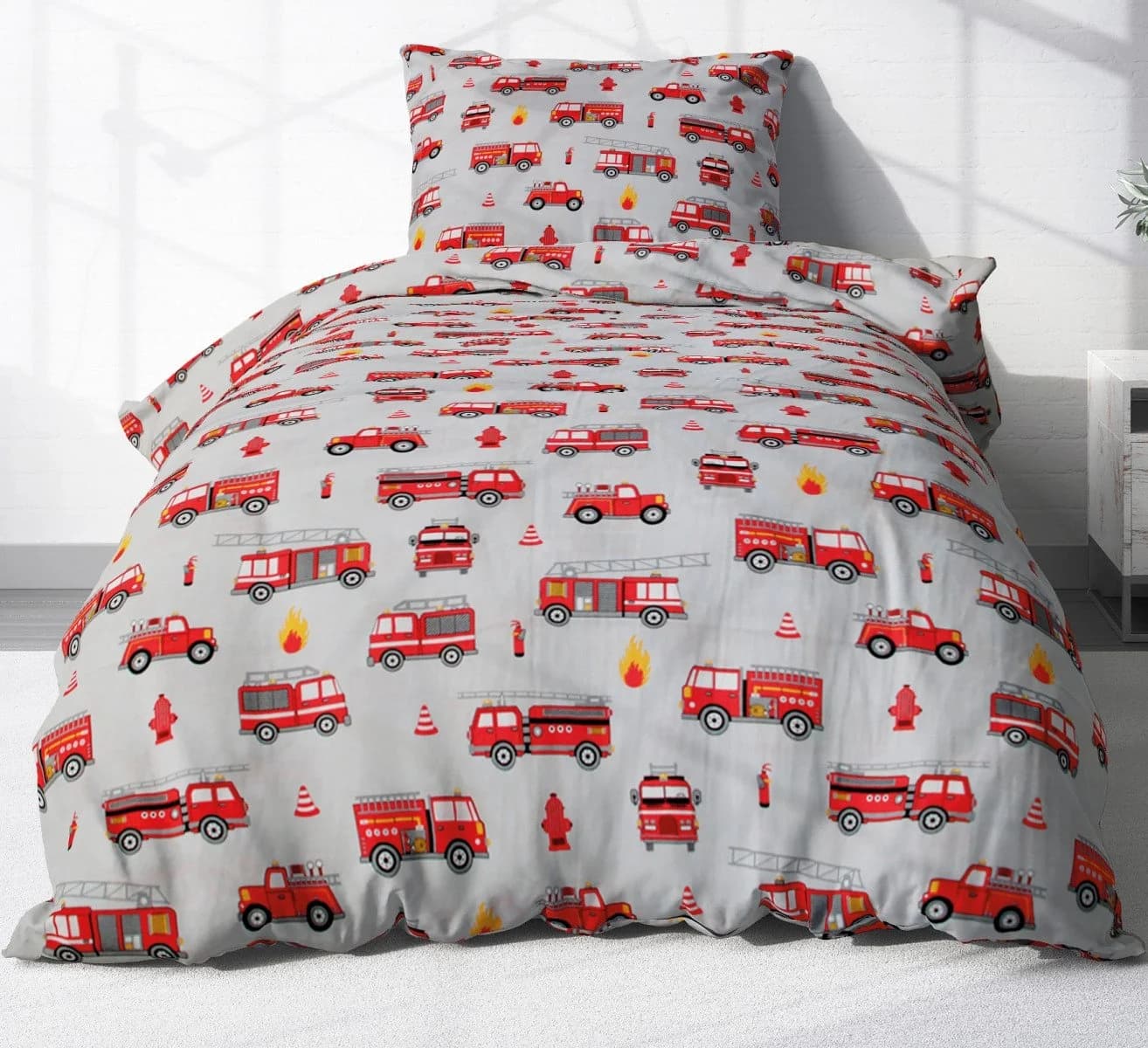Heubergshop Kinderbettwäsche Feuerwehr 100% Baumwolle - Bild 2