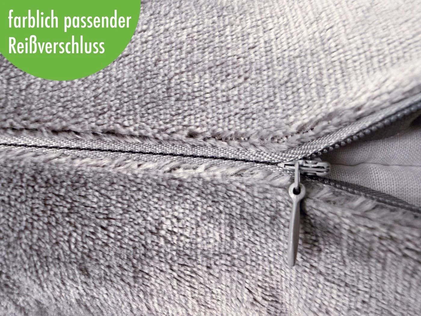 Heubergshop Seitenschläferkissenbezug Grau Flauschig - Bild 3