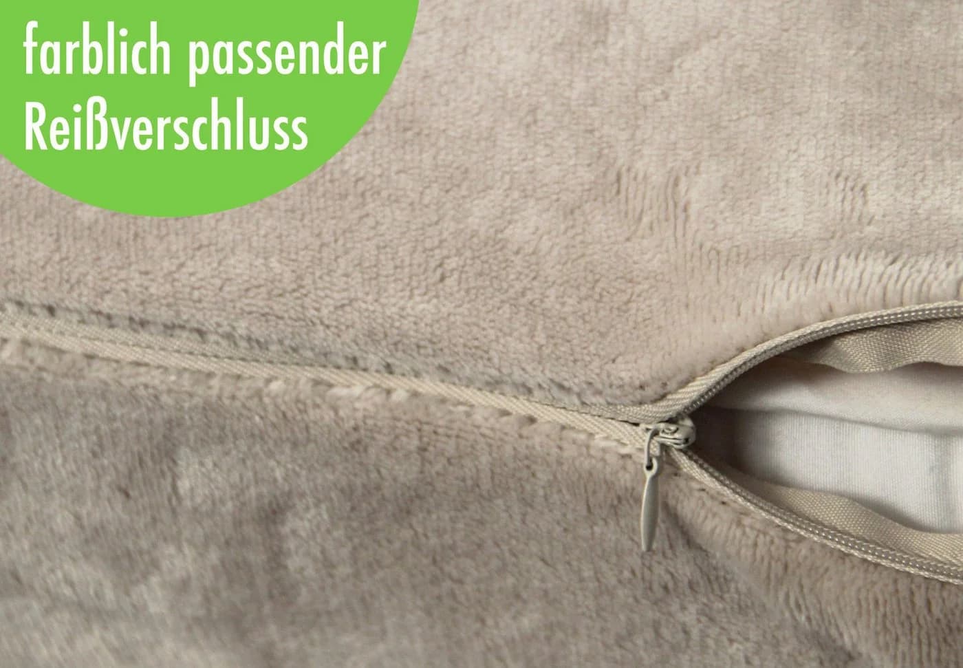 Heubergshop Kissenbezug Fleece 40x80cm Beige