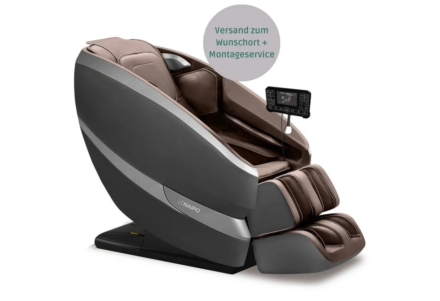 NAIPO Massagesessel Tai Chi Braun mit Wärmetherapie & Zero-Gravity - Bild 2
