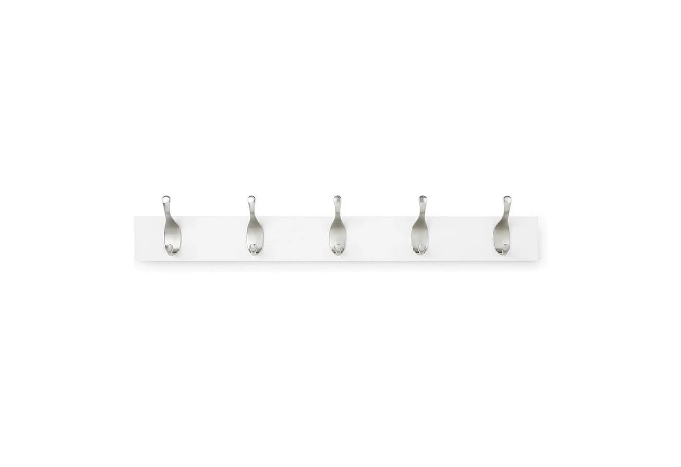 NAIPO Garderobenleiste Alsterwell 57 cm 5-Haken Wandgarderobe Weiß - Bild 2