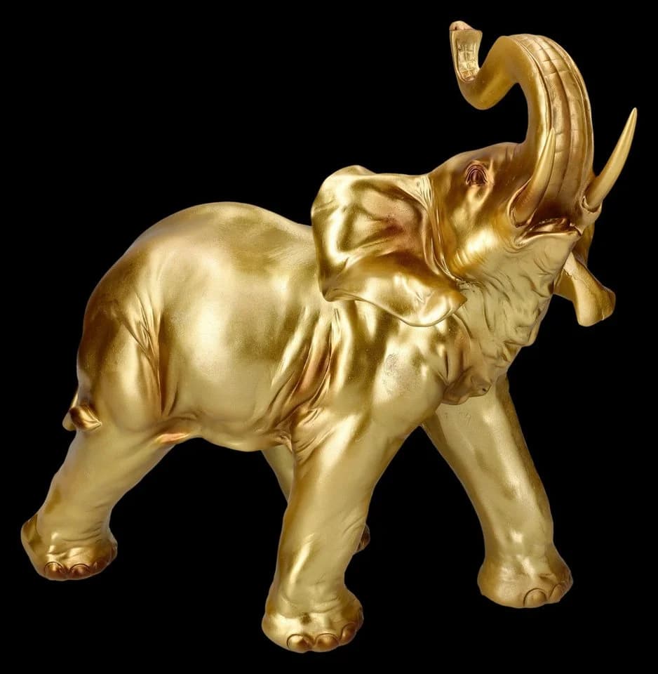 Figuren Shop GmbH Goldener Elefantenbulle - Tierfigur Deko