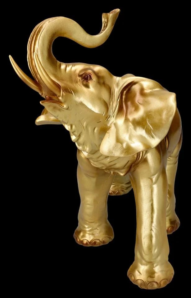 Figuren Shop GmbH Goldener Elefantenbulle - Tierfigur Deko - Bild 3