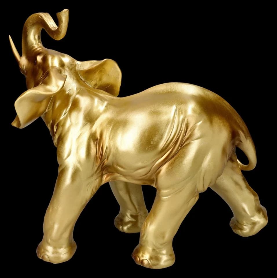 Figuren Shop GmbH Goldener Elefantenbulle - Tierfigur Deko - Bild 4
