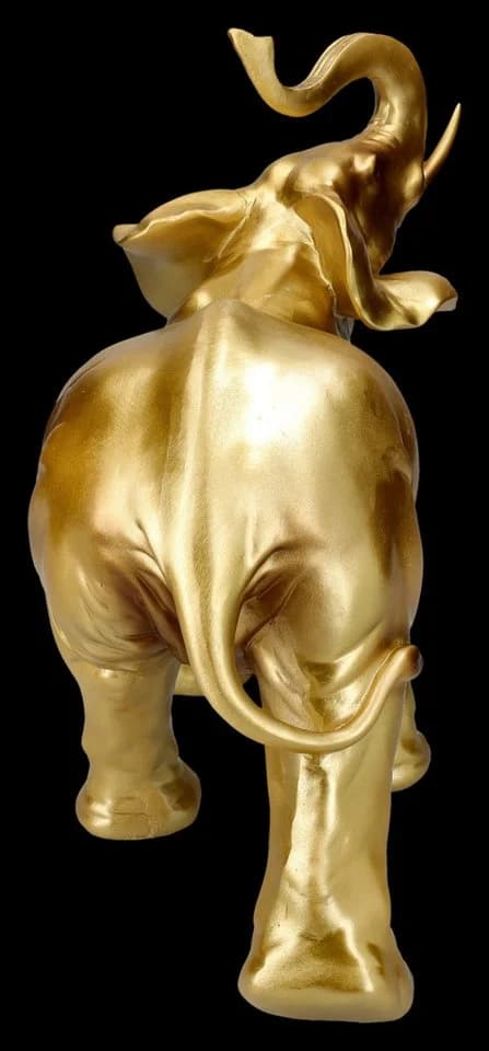 Figuren Shop GmbH Goldener Elefantenbulle - Tierfigur Deko - Bild 5
