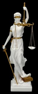 Figuren Shop GmbH Justitia Figur Weiß-Gold Kunststein Bild 1