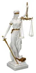 Figuren Shop GmbH Justitia Figur Weiß-Gold Kunststein Bild 2