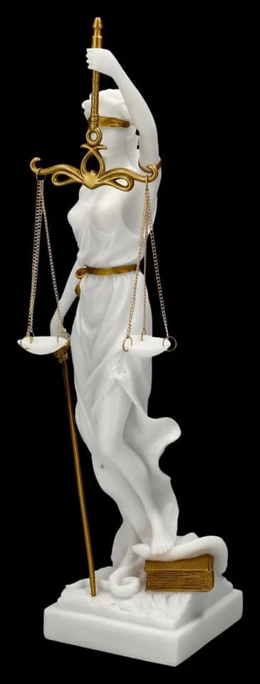 Figuren Shop GmbH Justitia Figur Weiß-Gold Kunststein - Bild 3