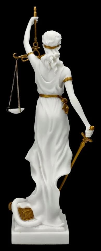 Figuren Shop GmbH Justitia Figur Weiß-Gold Kunststein - Bild 5