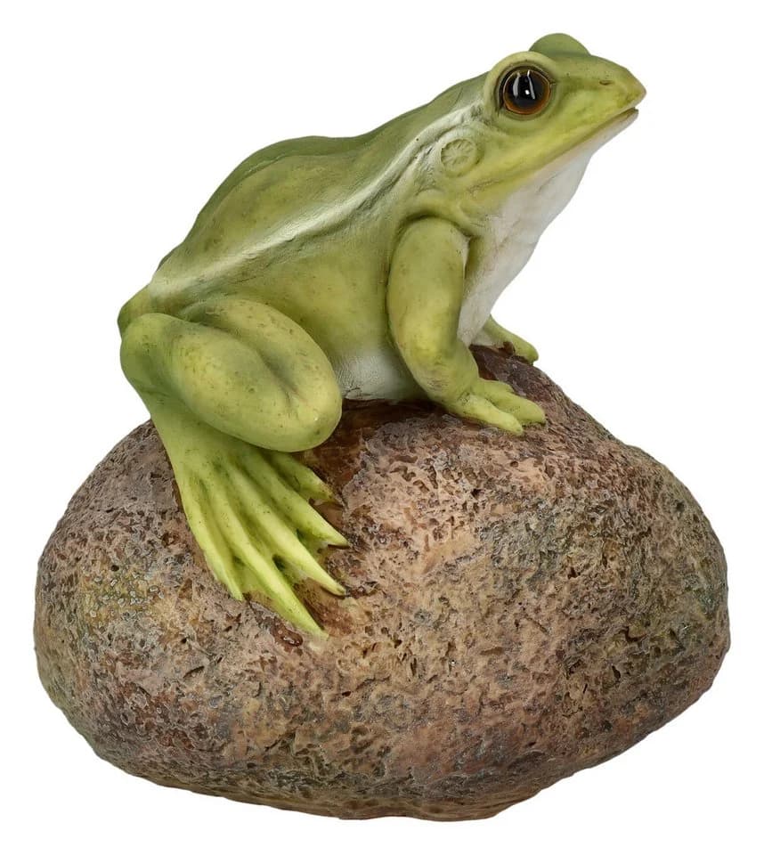 Figuren Shop GmbH Gartenfigur Frosch auf Stein Deko - Bild 2