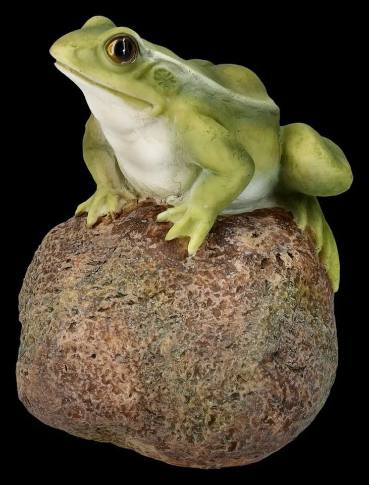 Figuren Shop GmbH Gartenfigur Frosch auf Stein Deko - Bild 4