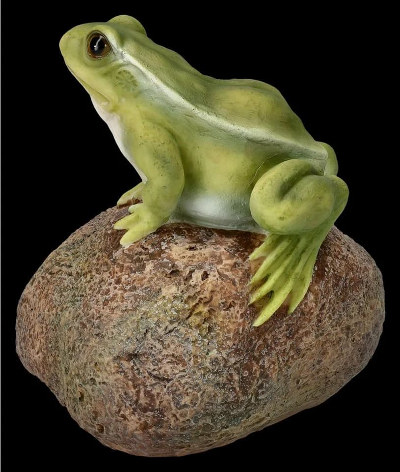 Figuren Shop GmbH Gartenfigur Frosch auf Stein Deko - Bild 5