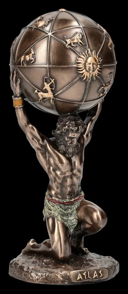 Dekofigur Atlas mit Globus Veronese Mythologie