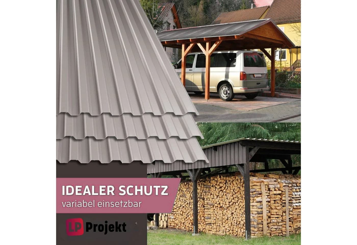 LP projekt Wellplatte Dach Kunststoff Transparent Wetterfest
