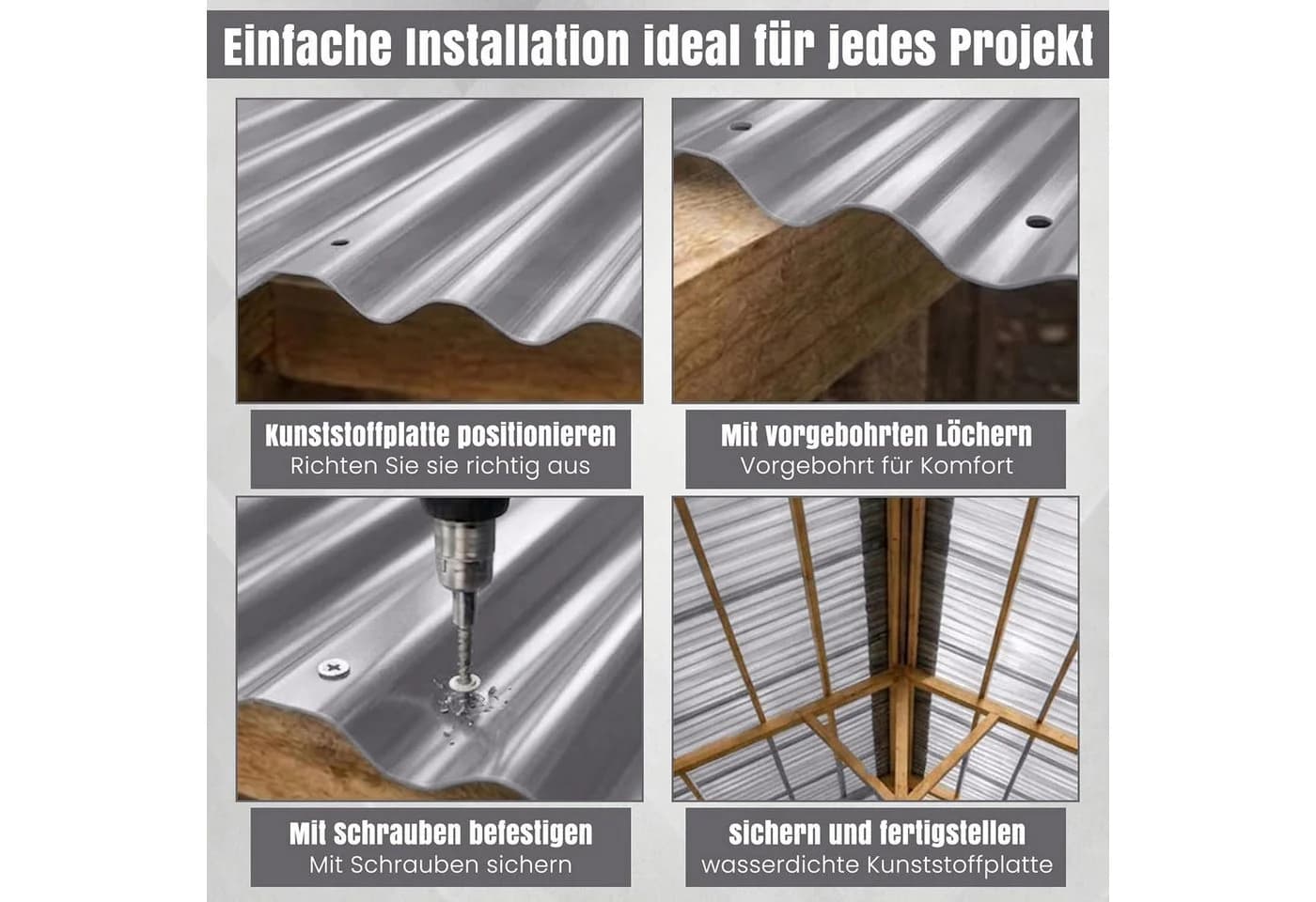 LP projekt Wellplatte Dach Kunststoff Transparent Wetterfest - Bild 5