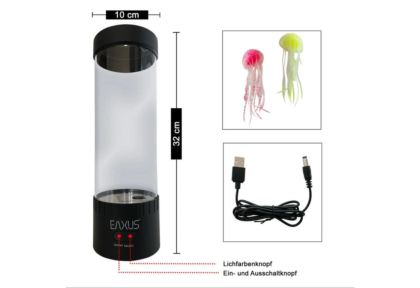 EAXUS LED Quallenlampe Aquarium Bunt mit Farbwechsel - Bild 5
