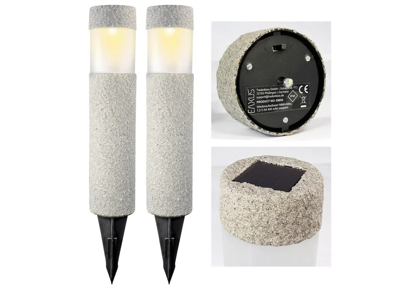 EAXUS onyX Solarlichter LED Gartenleuchte 2er-Set Wetterfest - Bild 5