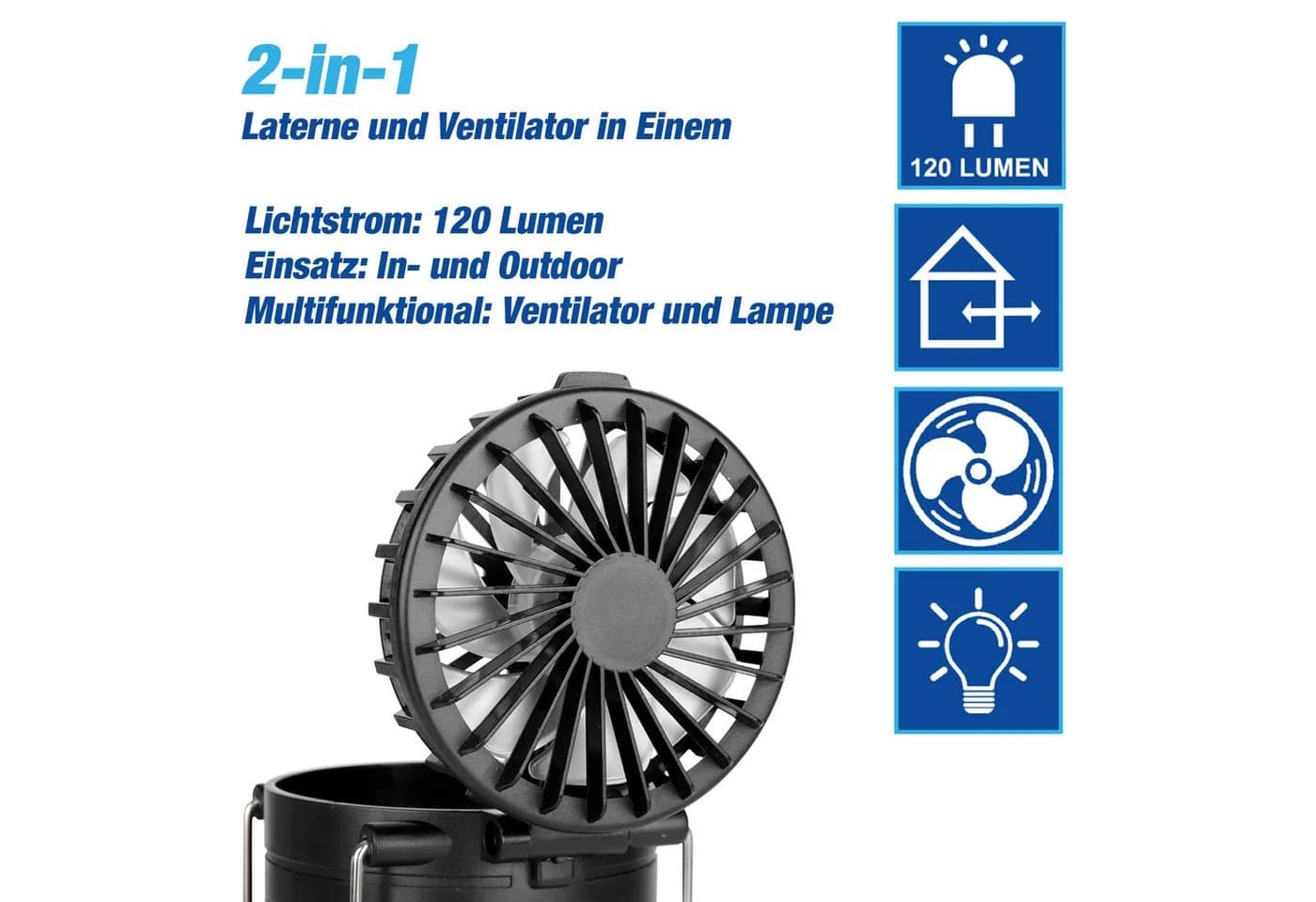 EAXUS CampLite Breeze 2in1 COB LED Laterne Pop-Up Design - Bild 5