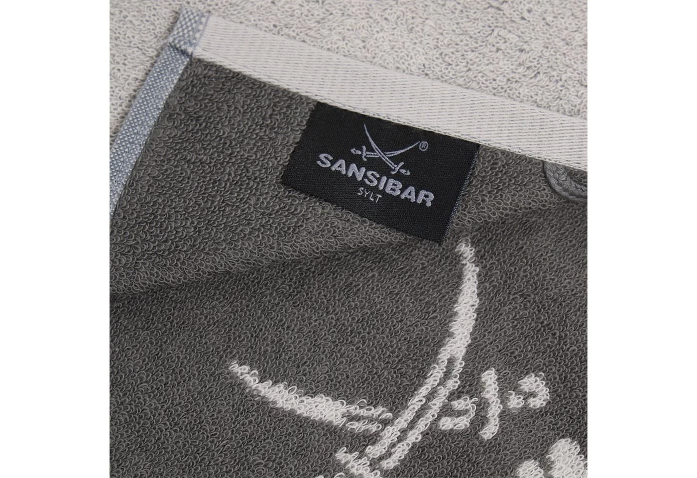 Sansibar Sylt Handtuch Set 4-tlg. Doubleface Frottier Silber/Anthrazit - Bild 3