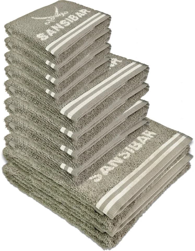 Sansibar Sylt Handtuch Set 10-tlg. Doubleface Frottier Beige - Bild 2