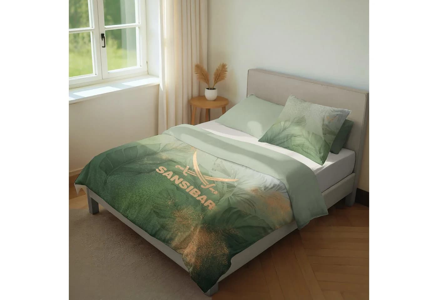 Sansibar Sylt Bettwäsche Jungle 100% Baumwoll-Satin Grün