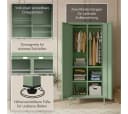 skølm Kleiderschrank Ituri Metall Mintgrün 6 Fächer 2 Kleiderstangen Bild 3