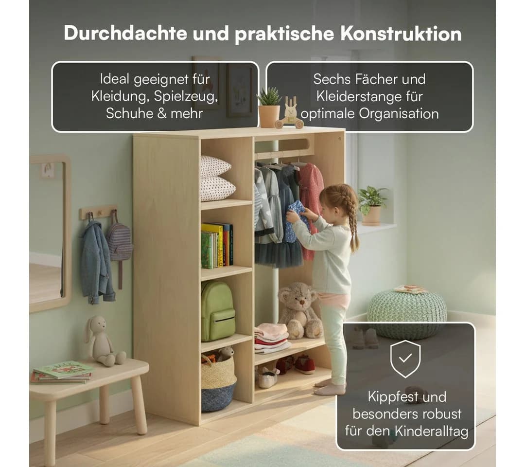 Bellabino Kleiderständer Tea für Kinder aus Birkenholz - Bild 4