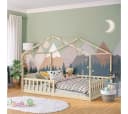 Bellabino Hausbett Bia mit Lattenrost Natur Massivholz Kinderbett Bild 2