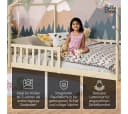 Bellabino Hausbett Bia mit Lattenrost Natur Massivholz Kinderbett Bild 3