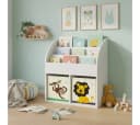 Bellabino Kinderregal Koro Weiß mit 5 Fächern und Faltboxen Bild 1