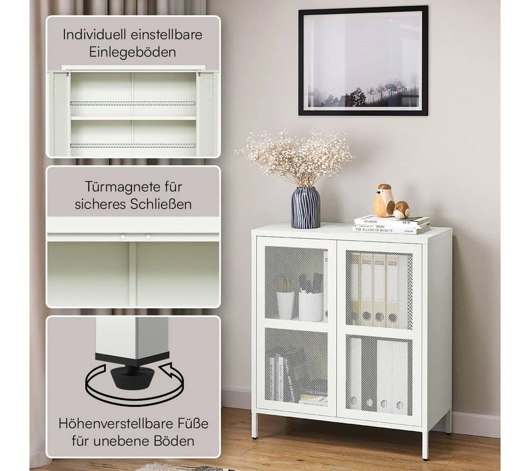 skølm Kommode Zephyr Weiß Metall mit Push-to-Open-Türen - Bild 3