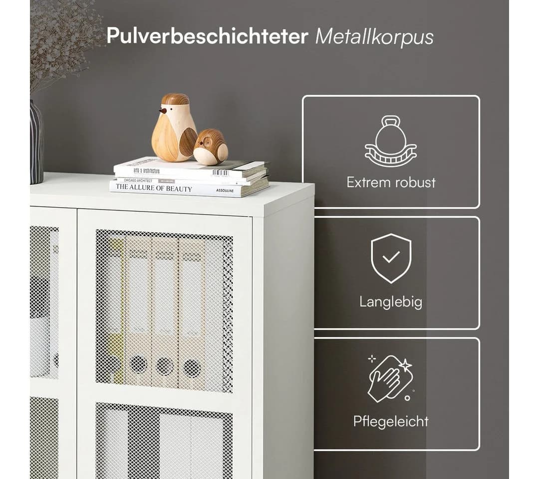 skølm Kommode Zephyr Weiß Metall mit Push-to-Open-Türen - Bild 4