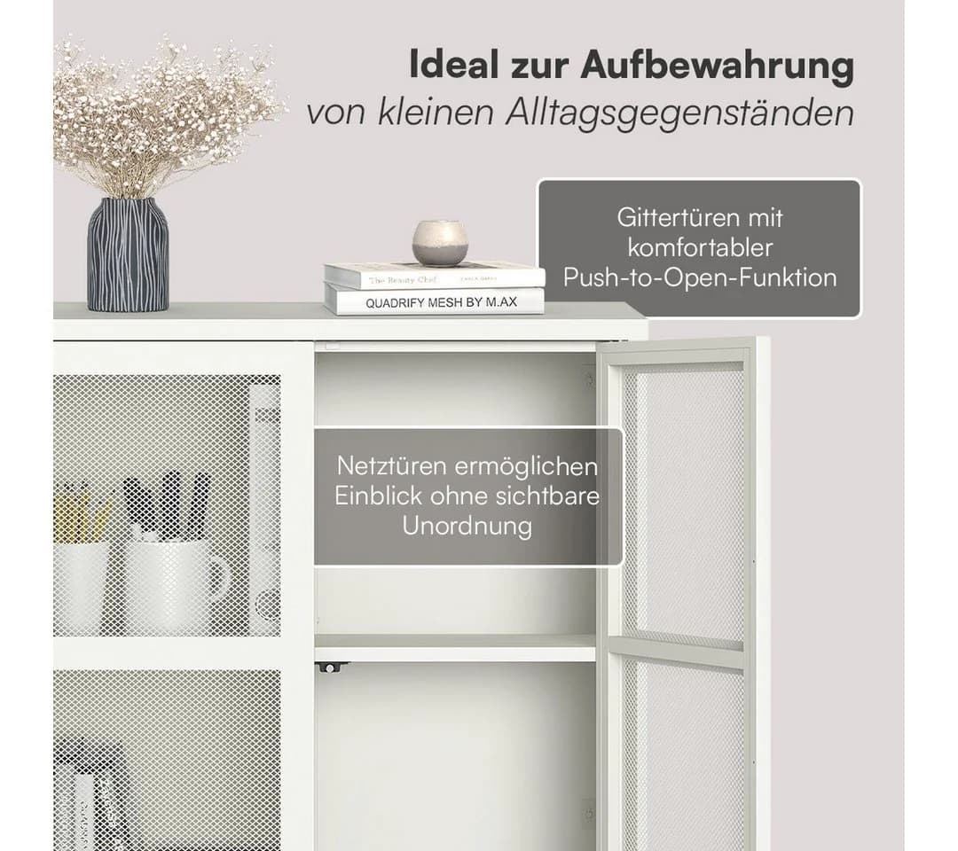 skølm Kommode Zephyr Weiß Metall mit Push-to-Open-Türen - Bild 5