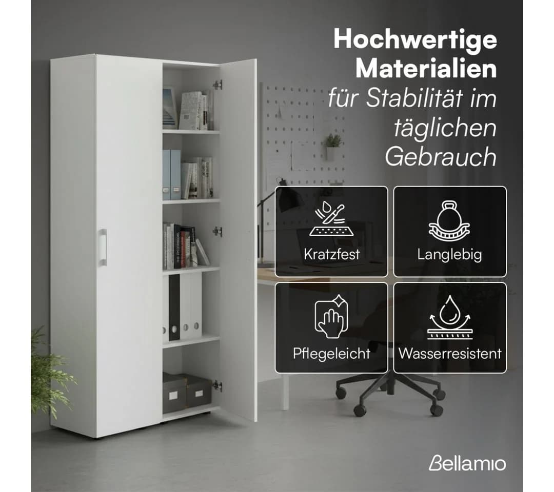 Bellamio Mehrzweckschrank Apol Weiß mit 2 Türen & 5 Fächern - Bild 3