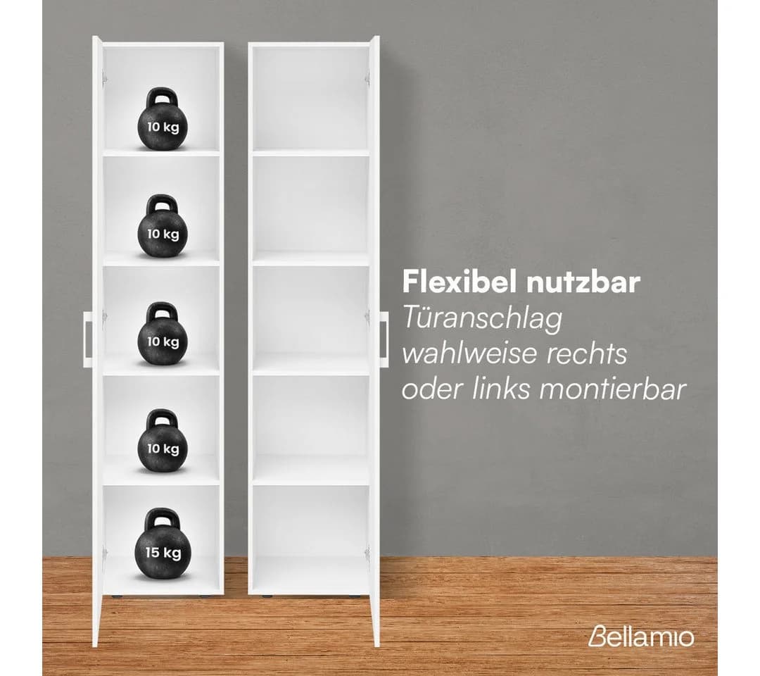 Bellamio Mehrzweckschrank Apol Weiß mit 2 Türen & 5 Fächern - Bild 5