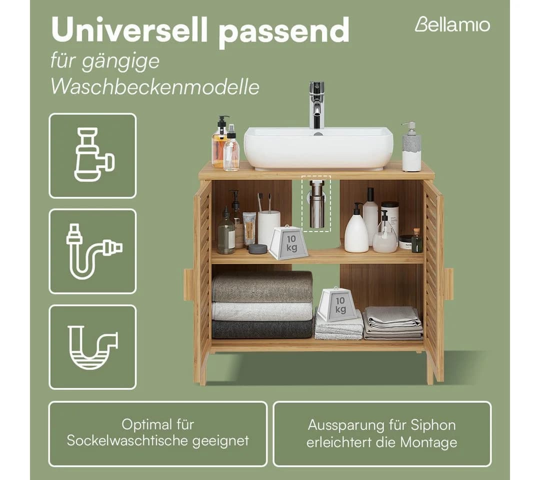 Bellamio Badmöbel-Set Newa Bambus Lackiert 2er-Set - Bild 5