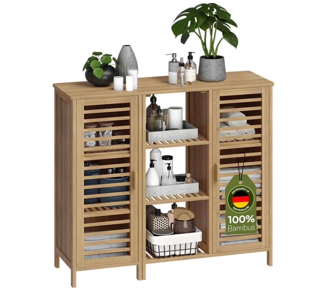 Bellamio Hochschrank Newa aus Bambus, 9 Fächer - Bild 2