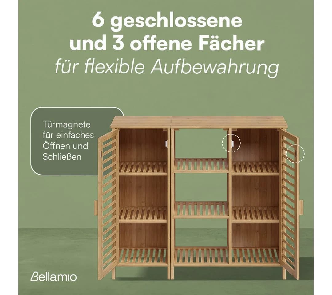 Bellamio Hochschrank Newa aus Bambus, 9 Fächer - Bild 5